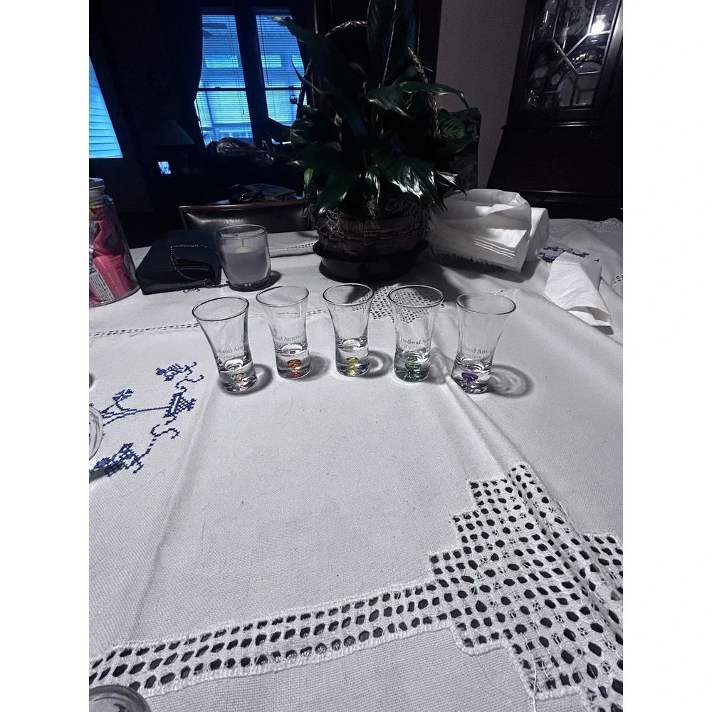 Holland America Shot Glasses Set of 5 Bubble Multicolor‎ Barware Logo Cruise